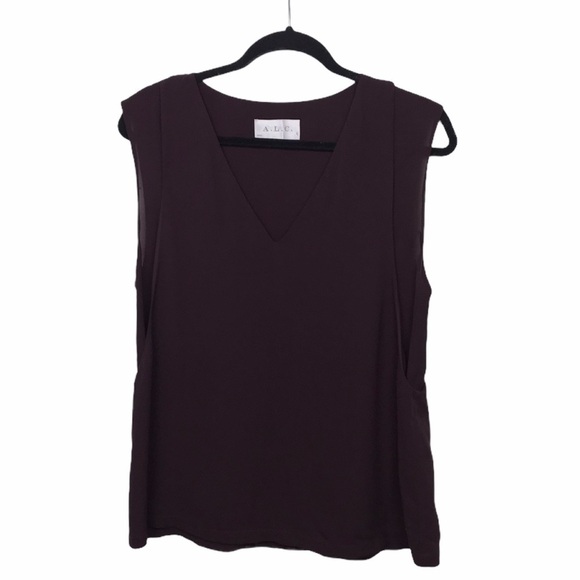 ALC Purple 100% SIlk Sleeveless Blouse - Picture 1 of 11